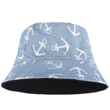Load image into Gallery viewer, Bucket Hat - Light Blue Anchor