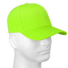 Load image into Gallery viewer, 12-Pack Baseball Dad Cap Velcro Strap Adjustable Size - Neon Green