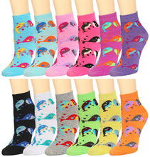 Load image into Gallery viewer, 12-Pack Whale Women's Ankle Socks