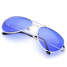 Load image into Gallery viewer, Aviator Sunglasses Classic - Non-Polarized - Silver Frame - Royal Blue