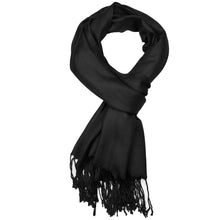 Load image into Gallery viewer, Women's Soft Solid Color Pashmina Shawl Wrap Scarf - Black