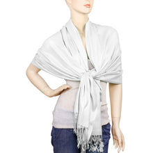 Load image into Gallery viewer, Women's Soft Solid Color Pashmina Shawl Wrap Scarf - White