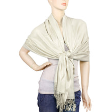 Load image into Gallery viewer, Women's Soft Solid Color Pashmina Shawl Wrap Scarf - Off White