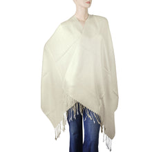 Load image into Gallery viewer, Women's Soft Solid Color Pashmina Shawl Wrap Scarf - Off White