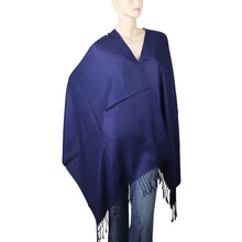 Load image into Gallery viewer, Women's Soft Solid Color Pashmina Shawl Wrap Scarf - Navy