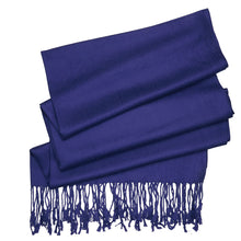 Load image into Gallery viewer, Women's Soft Solid Color Pashmina Shawl Wrap Scarf - Navy