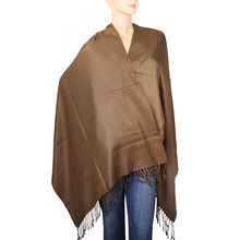 Load image into Gallery viewer, Women's Soft Solid Color Pashmina Shawl Wrap Scarf - Light Brown