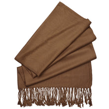Load image into Gallery viewer, Women's Soft Solid Color Pashmina Shawl Wrap Scarf - Light Brown