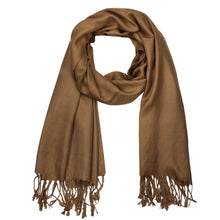 Load image into Gallery viewer, Women's Soft Solid Color Pashmina Shawl Wrap Scarf - Light Brown