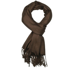 Load image into Gallery viewer, Women's Soft Solid Color Pashmina Shawl Wrap Scarf - Dark Brown