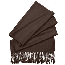 Load image into Gallery viewer, Women's Soft Solid Color Pashmina Shawl Wrap Scarf - Dark Brown