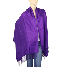 Load image into Gallery viewer, Women's Soft Solid Color Pashmina Shawl Wrap Scarf - Violet Purple