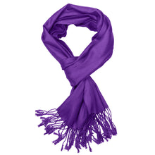 Load image into Gallery viewer, Women's Soft Solid Color Pashmina Shawl Wrap Scarf - Violet Purple