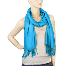 Load image into Gallery viewer, Women's Soft Solid Color Pashmina Shawl Wrap Scarf - Turquoise