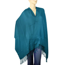 Load image into Gallery viewer, Women's Soft Solid Color Pashmina Shawl Wrap Scarf - Teal Blue