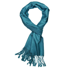 Load image into Gallery viewer, Women's Soft Solid Color Pashmina Shawl Wrap Scarf - Teal Blue