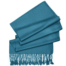 Load image into Gallery viewer, Women's Soft Solid Color Pashmina Shawl Wrap Scarf - Teal Blue