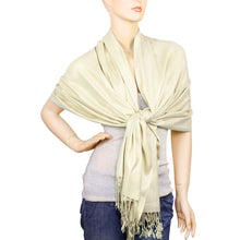 Load image into Gallery viewer, Women's Soft Solid Color Pashmina Shawl Wrap Scarf - Ivory