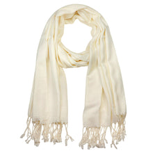 Load image into Gallery viewer, Women's Soft Solid Color Pashmina Shawl Wrap Scarf - Ivory