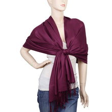 Load image into Gallery viewer, Women's Soft Solid Color Pashmina Shawl Wrap Scarf - Wine