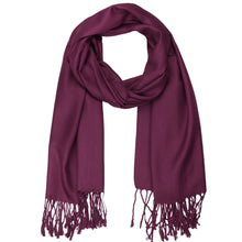 Load image into Gallery viewer, Women's Soft Solid Color Pashmina Shawl Wrap Scarf - Wine