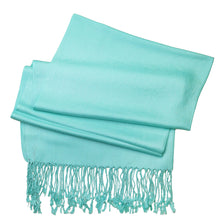 Load image into Gallery viewer, Women's Soft Solid Color Pashmina Shawl Wrap Scarf - Aqua Blue