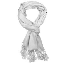 Load image into Gallery viewer, Women's Soft Solid Color Pashmina Shawl Wrap Scarf - Silver Grey