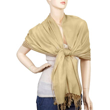 Load image into Gallery viewer, Women's Soft Solid Color Pashmina Shawl Wrap Scarf - Champagne