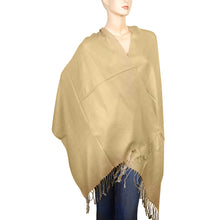Load image into Gallery viewer, Women's Soft Solid Color Pashmina Shawl Wrap Scarf - Champagne