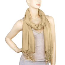 Load image into Gallery viewer, Women's Soft Solid Color Pashmina Shawl Wrap Scarf - Champagne