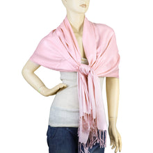Load image into Gallery viewer, Women's Soft Solid Color Pashmina Shawl Wrap Scarf - Pink