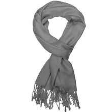 Load image into Gallery viewer, Women's Soft Solid Color Pashmina Shawl Wrap Scarf - Dark Grey