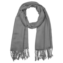 Load image into Gallery viewer, Women's Soft Solid Color Pashmina Shawl Wrap Scarf - Dark Grey