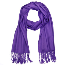 Load image into Gallery viewer, Women's Soft Solid Color Pashmina Shawl Wrap Scarf - Eggplant Purple