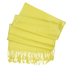 Load image into Gallery viewer, Women's Soft Solid Color Pashmina Shawl Wrap Scarf - Yellow
