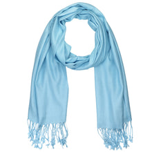 Load image into Gallery viewer, Women's Soft Solid Color Pashmina Shawl Wrap Scarf - Sky Blue