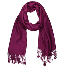 Load image into Gallery viewer, Women's Soft Solid Color Pashmina Shawl Wrap Scarf - Plum