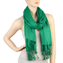Load image into Gallery viewer, Women's Soft Solid Color Pashmina Shawl Wrap Scarf - Irish Green
