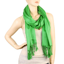 Load image into Gallery viewer, Women's Soft Solid Color Pashmina Shawl Wrap Scarf - Spring Apple Green