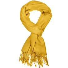 Load image into Gallery viewer, Women's Soft Solid Color Pashmina Shawl Wrap Scarf - Gold