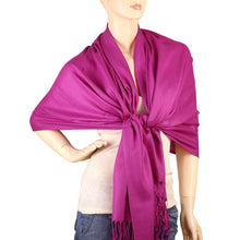 Load image into Gallery viewer, Women's Soft Solid Color Pashmina Shawl Wrap Scarf - Fuchsia