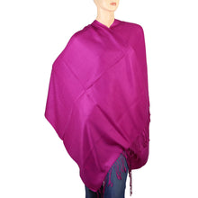 Load image into Gallery viewer, Women's Soft Solid Color Pashmina Shawl Wrap Scarf - Fuchsia