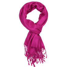 Load image into Gallery viewer, Women's Soft Solid Color Pashmina Shawl Wrap Scarf - Fuchsia
