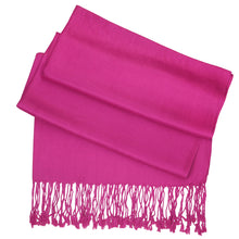 Load image into Gallery viewer, Women's Soft Solid Color Pashmina Shawl Wrap Scarf - Fuchsia