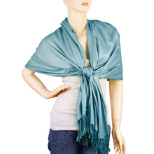 Load image into Gallery viewer, Women's Soft Solid Color Pashmina Shawl Wrap Scarf - Steelblue