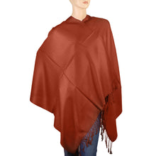 Load image into Gallery viewer, Women's Soft Solid Color Pashmina Shawl Wrap Scarf - Rust