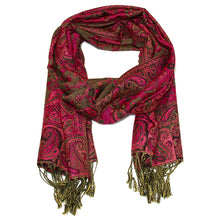Load image into Gallery viewer, Women's Paisley Pashmina Scarf - Fuchsia