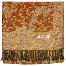 Load image into Gallery viewer, Women's Paisley Pashmina Scarf - Gold Brown