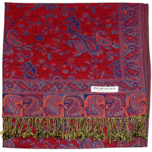 Load image into Gallery viewer, Women's Paisley Pashmina Scarf - Red Blue