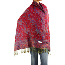 Load image into Gallery viewer, Women's Paisley Pashmina Scarf - Red Blue